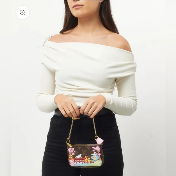 Mini Leather Pouch, Vivienne Flower Pochette - Picture 6 of 7